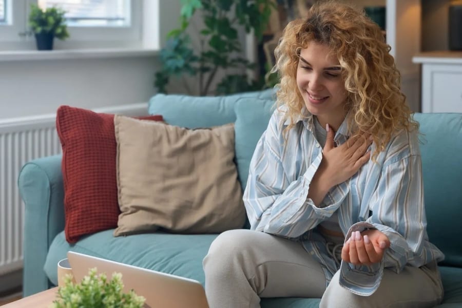 Cozy home office setup for telehealth appointments